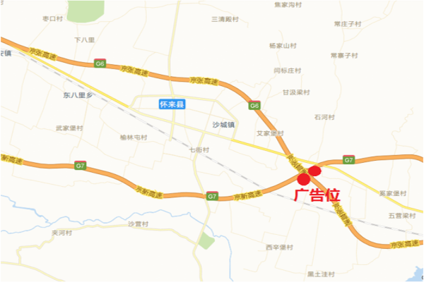 京藏高速K97+100对塔单立柱广告位点位图